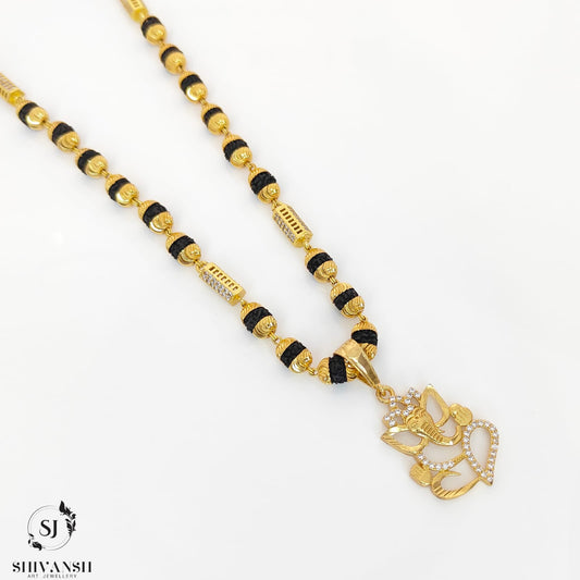 Exclusive Gold Plated Rudraksha Mala with Ganpati Pendent