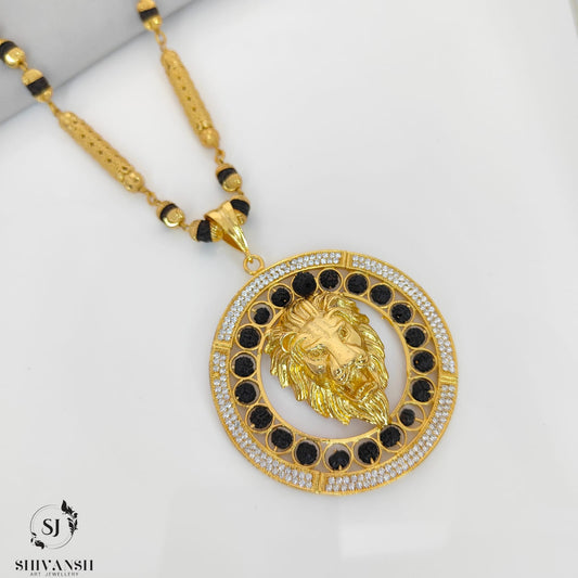 Luxury Rudraksha Mala with Premium Lion Pendent
