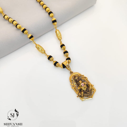 Exclusive Gold Plated Rudraksha Mala with Tirupati Pendent