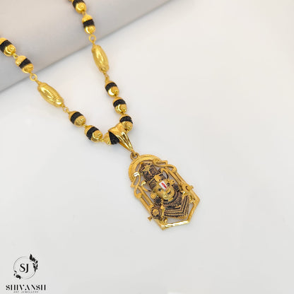 Exclusive Gold Plated Rudraksha Mala with Tirupati Pendent