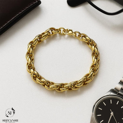 Stylish Wristwear Men’s Gold Plated Bracelet