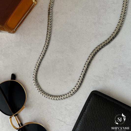 Men’s Silver Plated Flat Chain