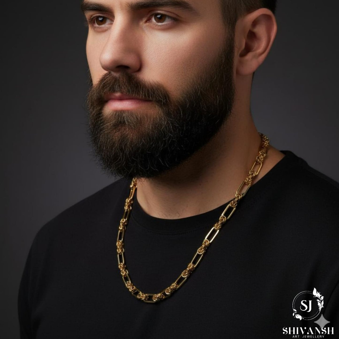 Men’s Dual Link Designer Rope Gold Chain