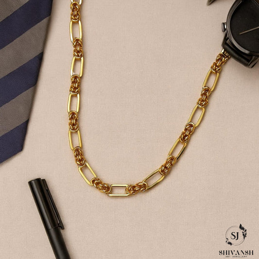 Men’s Dual Link Designer Rope Gold Chain