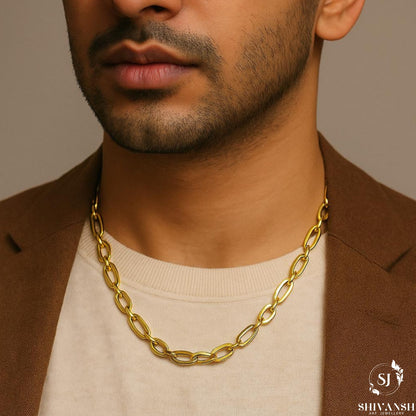 Men’s Gold Plated Oval Link Chain