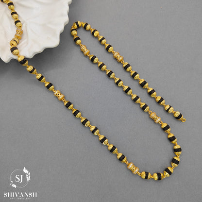 Exclusive Small Cylinder Diamond Beads Rudraksha Mala ML-15