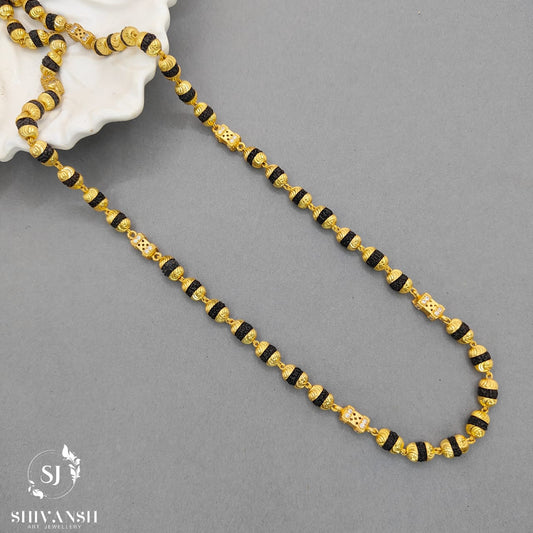 Stylish Gold Plated Rudraksha Mala ML-22