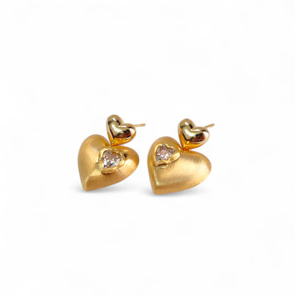 DIAMOND HEART EARRINGS