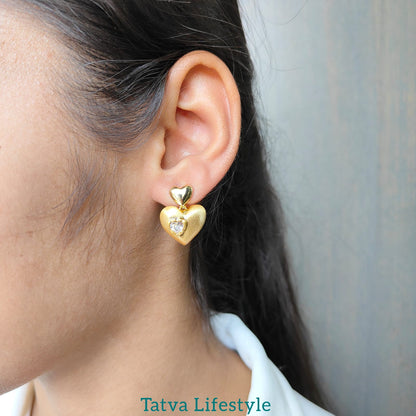 DIAMOND HEART EARRINGS