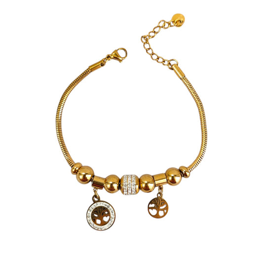GOLD TREE OF LIFE CHARM BRACELET