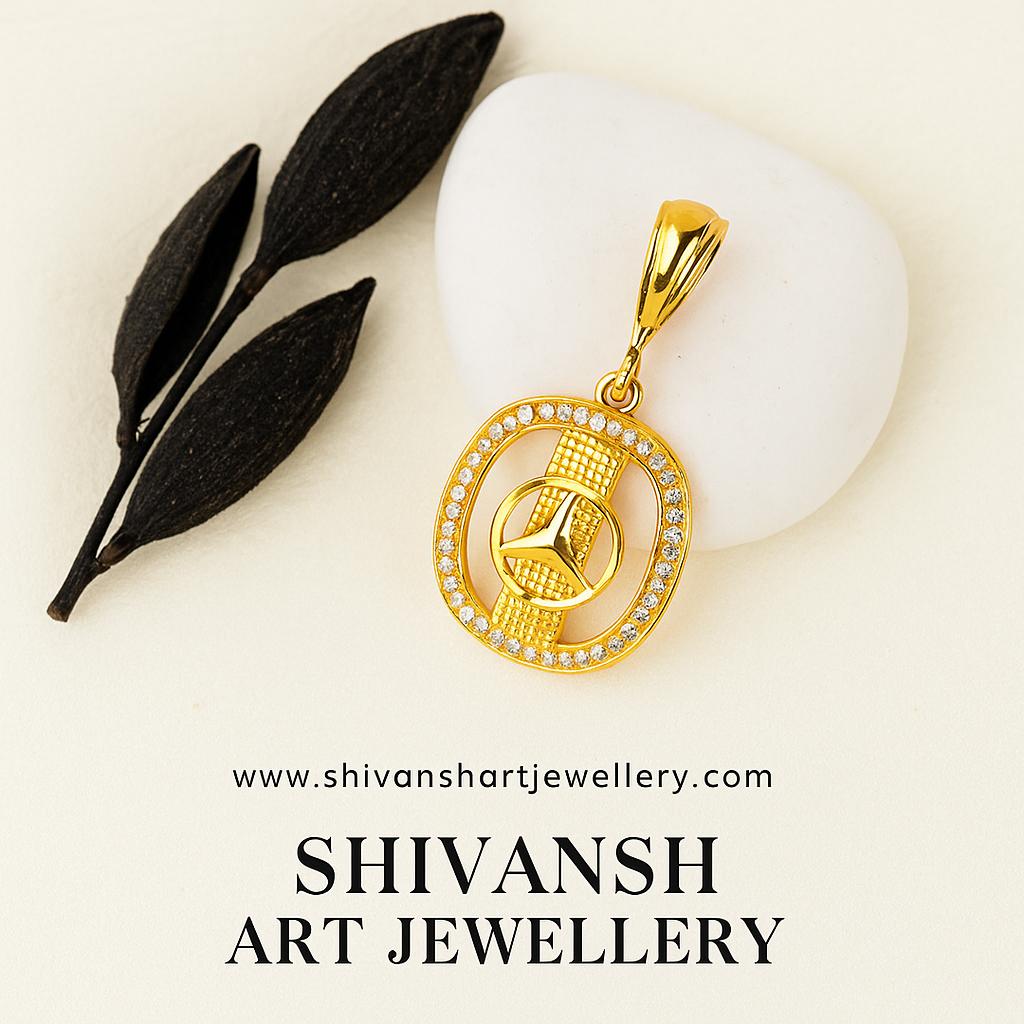 Luxury Mercedes Frame Gold Plated Pendent