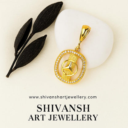Luxury Mercedes Frame Gold Plated Pendent