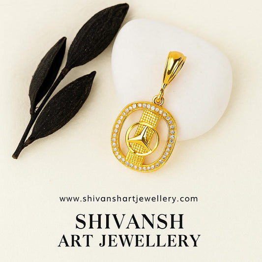 Luxury Mercedes Frame Gold Plated Pendent