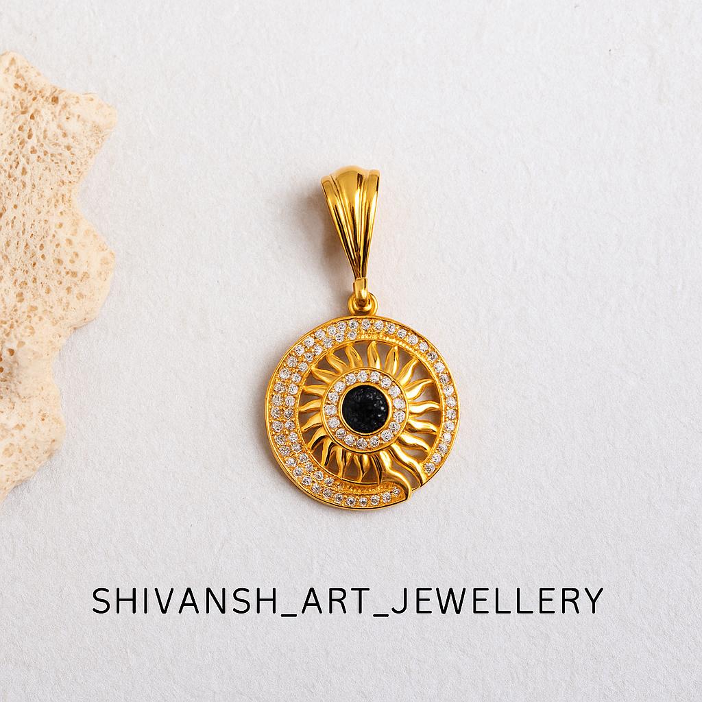 Surya Frame Gold Plated Rudraksh Pendent