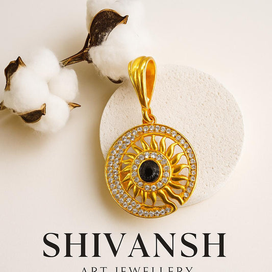Surya Frame Gold Plated Rudraksh Pendent