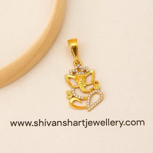 Premium Quality Gold Plated Ganpati Pendent
