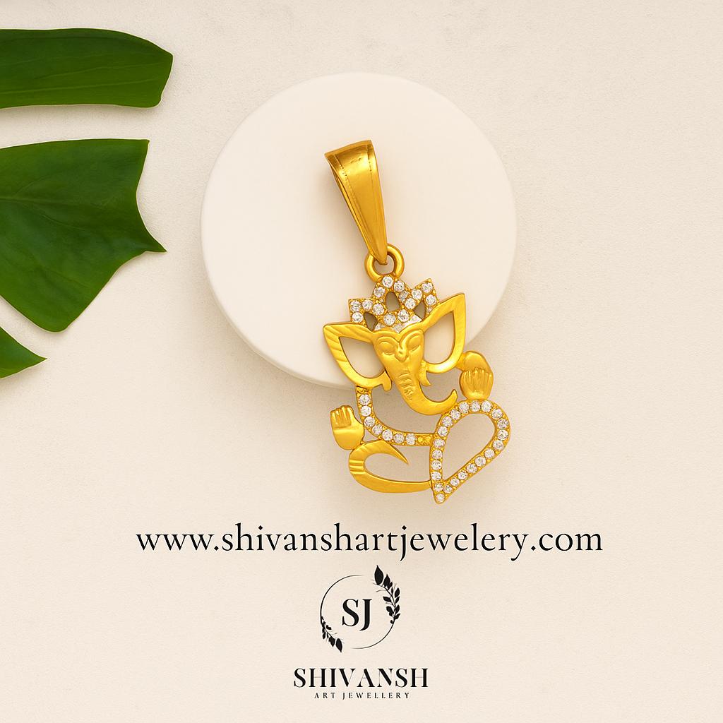 Premium Quality Gold Plated Ganpati Pendent