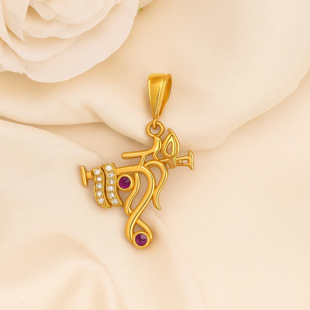 Premium Design Krishna Basuri Gold Plated Pendent
