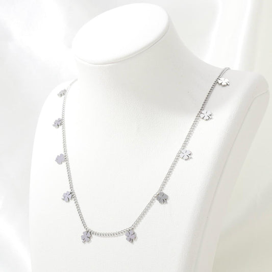 MULTI FLOWER SILVER NECKLACE