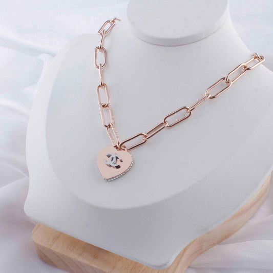 LINK CHAIN HEART NECKLACE