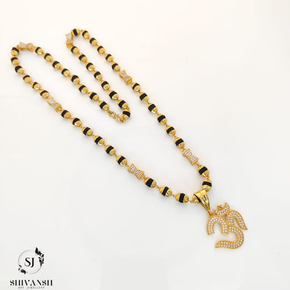 Exclusive Diamond Rudraksha Mala with Om Pendent